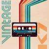 Affiche vintage cassette K7 l.30 x l.40 cm Dada Art