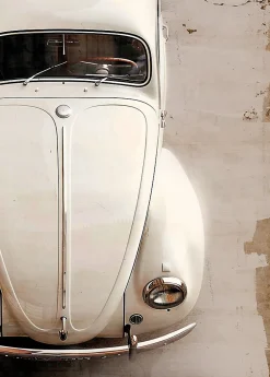 Affiche voiture blanche vintage l.50 x l.70 cm Dada Art