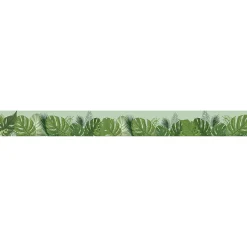 Amazonia : Frise adhésive motif feuilles tropicales vertes, 5 cm x 300 cm - Autocollant décoratif pour murs et meubles