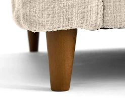Anna - pouf en velours texturé - pieds en bois - Lisa Design