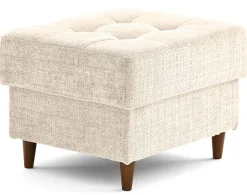 Anna - pouf en velours texturé - pieds en bois - Lisa Design