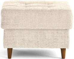 Anna - pouf en velours texturé - pieds en bois - Lisa Design