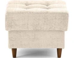 Anna - pouf en velours texturé - pieds en bois - Lisa Design