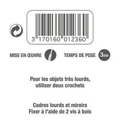 Anneau de suspension réglable avec vis à bois vendu par 2