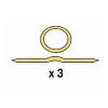 Anneau et lacet 20 mm, coloris : Laiton. vendu par 3 pièces