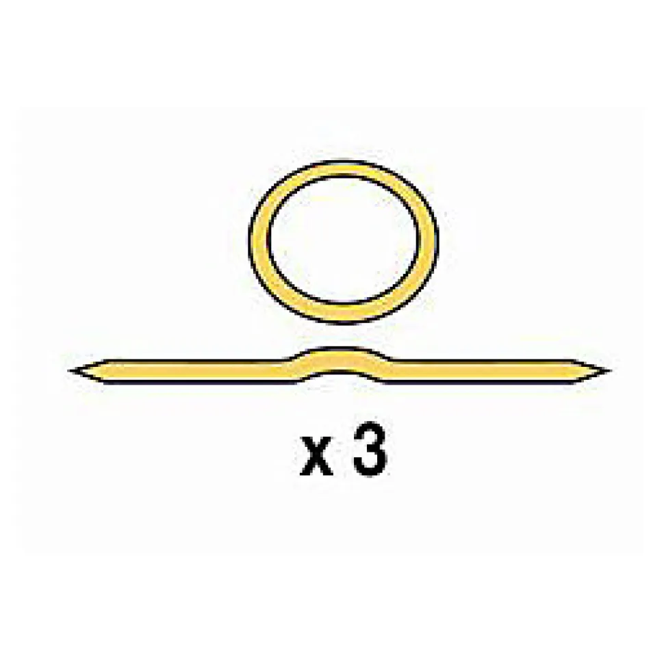 Anneau et lacet 20 mm, coloris : Laiton. vendu par 3 pièces
