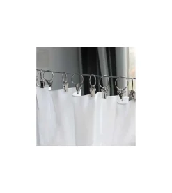 Anneaux de Rideau Pince et Crochet - Lot de 10 - Métal - Tringle diamètre 22 mm Max