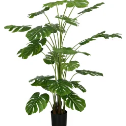Arbre artificiel plante artificielle Monstera H. 180 cm tronc branches lichen feuilles de tortue grand réalisme pot inclus