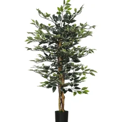 Arbre artificiel plante artificiel ficus banian hauteur 1,3 m tronc branches liane lichen feuilles grand réalisme pot inclus