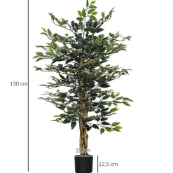 Arbre artificiel plante artificiel ficus banian hauteur 1,3 m tronc branches liane lichen feuilles grand réalisme pot inclus