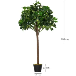 Arbre artificiel plante artificiel Alstonia scholaris hauteur 1,2 m tronc branches lichen 693 feuilles grand réalisme pot inclus