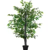 Arbre artificiel plante artificiel banyan hauteur 1,45 m tronc branches liane lichen feuilles grand réalisme pot inclus
