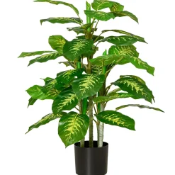 Arbre artificiel plante artificielle Calathea H. 95 cm tronc branches lichen feuilles grand réalisme pot inclus