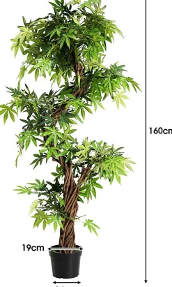 Arbre Artificielle en Pot Hauteur 160CM Art Floral Faux Bonsaï Decoration en Plastique Simulation Decorations Paysager