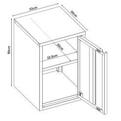 Armoire murale Burlöv 50 x 33 x 35 cm acier gris en.casa