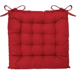 Assise de chaise matelassée coton 38 x 38 cm rouge