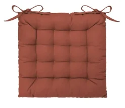 Assise de chaise matelassée coton 38 x 38 cm terracotta