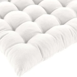 Assise matelassée en coton et polyester recyclé (38x38 cm - Blanc)