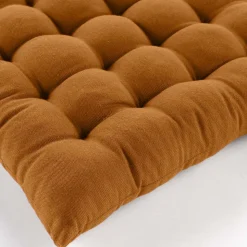 Assise matelassée en coton et polyester recyclé (38x38 cm - Marron Clair)