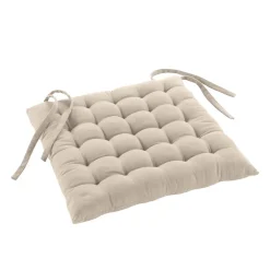 Assise matelassée en coton et polyester recyclé (38x38 cm - Lin)