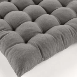 Assise matelassée en coton et polyester recyclé (38x38 cm - Gris)