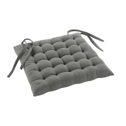 Assise matelassée en coton et polyester recyclé (38x38 cm - Gris)