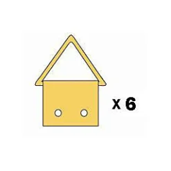 Attache triangulaire 16 mm avec 12 clous, coloris : Laiton vendue par 6 pièces
