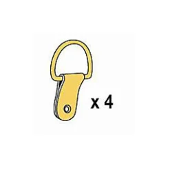 Attache étrier simple 15 mm + fixations, coloris Laiton. vendue par 4 pièces