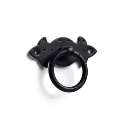 Bague en acier finition forge noire, dimensions: 67x47x15mm-
