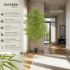 Bambou artificiel à l'aspect naturel très volumineux hauteur 180cm
