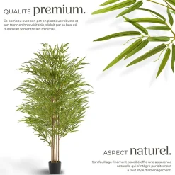 Bambou artificiel à l'aspect naturel très volumineux hauteur 180cm