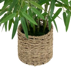 Bambou artificiel pot naturel H100cm vert - Atmosphera