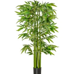 Bambou artificiel XL 1,60H m 975 feuilles denses réalistes pot inclus noir vert