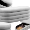 Banc rembourré 2 grands compartiments de rangement en velours ou bouclé