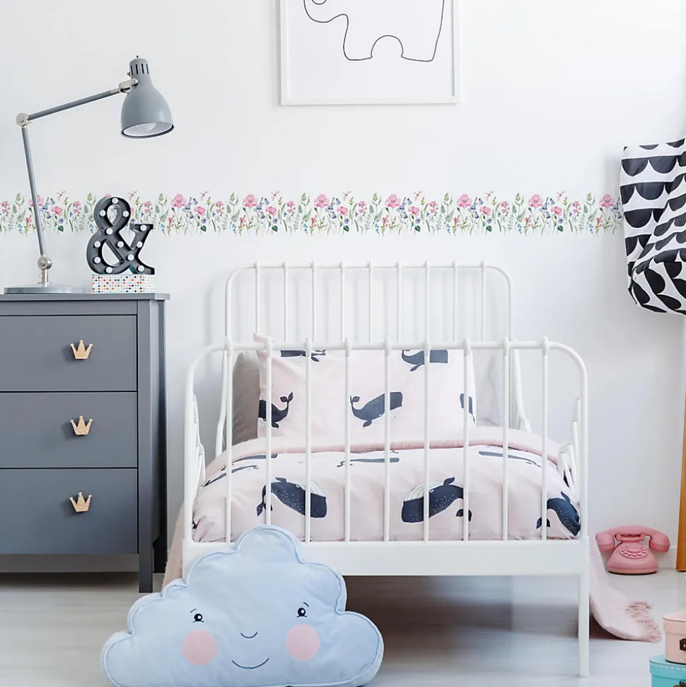 Bande Décorative auto-adhésif Pour Chambre FLEURS 10cm x 300cm