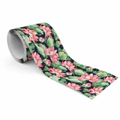 Bande Décorative auto-adhésif LOTUS Fleurs Feuilles Pour Salon 10cm x 300cm