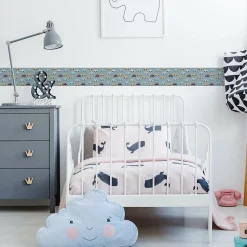 Bande Décorative auto-adhésif VOITURES Colorées Pour Chambre Enfants 10cm x 300cm
