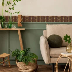 Bande Décorative auto-adhésif MOTIFS ETHNIQUES Boho Pour Salon 10cm x 300cm