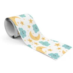 Bande Décorative auto-adhésif NUAGES Étoiles Lunes Pour Chambre Enfants 10cm x 300cm