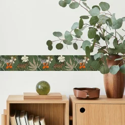 Bande Décorative auto-adhésif Pour Salon FLEURS Feuilles Zèbres 10cm x 300cm