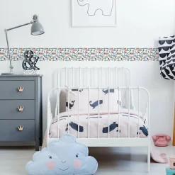 Bande Décorative auto-adhésif Pour Chambre Enfants TRAINS Arbres 10cm x 300cm