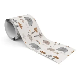 Bande Décorative auto-adhésif Palmiers Éléphants Boho Pour Chambre Enfants 10cm x 300cm