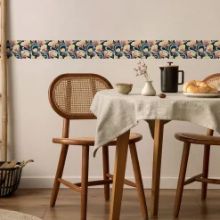 Bande Décorative auto-adhésif FLEURS Abstraction Pour Chambre 10cm x 300cm