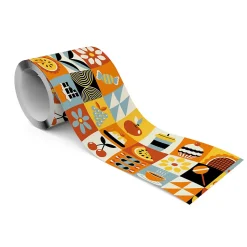 Bande Décorative auto-adhésif Fruit Bonbons Fleurs Pour la Cuisine 10cm x 300cm