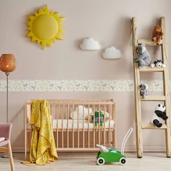 Bande Décorative auto-adhésif OIES Fleurs Pour Chambre Enfants 10cm x 300cm