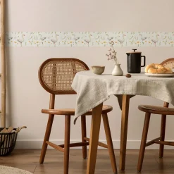 Bande Décorative auto-adhésif OIES Fleurs Pour Chambre Enfants 10cm x 300cm