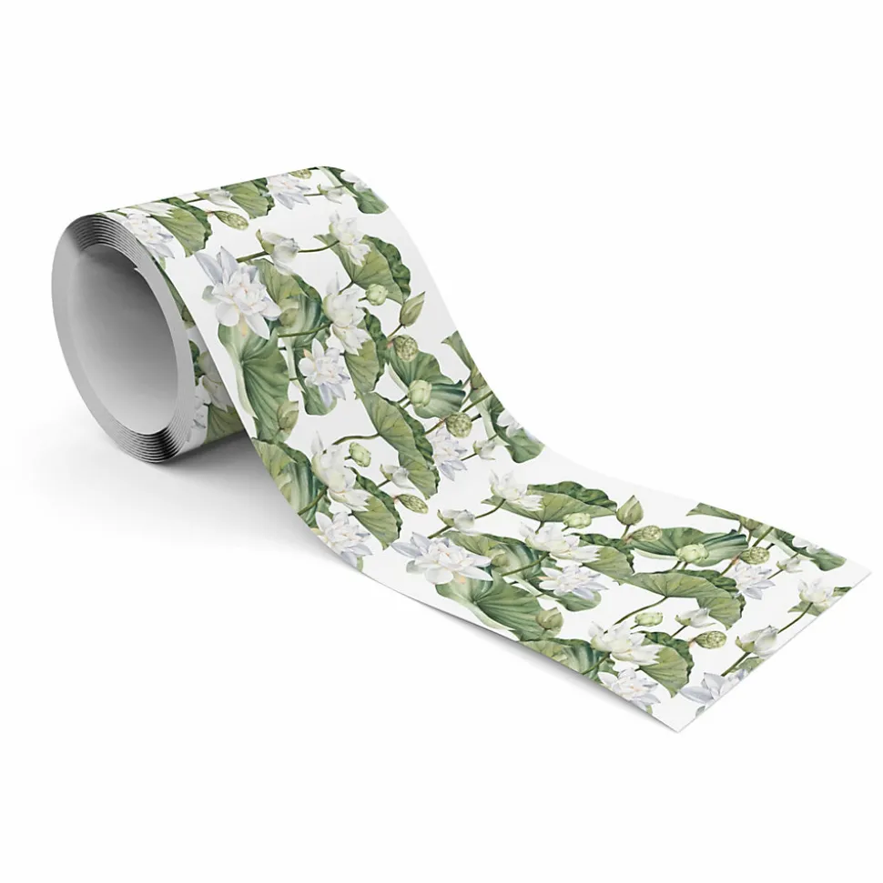 Bande Décorative auto-adhésif Pour Chambre LOTUS Fleurs Feuilles 10cm x 300cm