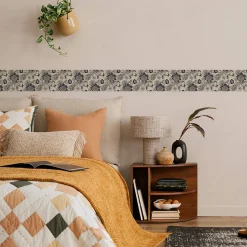 Bande Décorative auto-adhésif FLEURS Feuilles Rétro Pour Chambre 10cm x 300cm