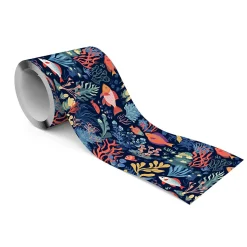 Bande Décorative auto-adhésif RÉCIF CORALLIEN Poisson Pour Chambre Enfants 10cm x 300cm