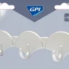 Barrette 3 eventails GPI plastique gris satiné